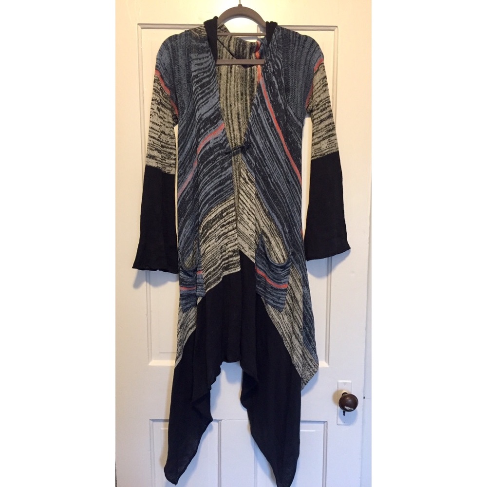Long cardigan multicolored sweater